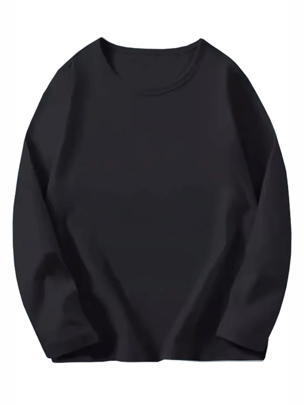Kids black long sleeved round neck cotton top SF3109, perfect for spring and autumn, soft and breathable fabric.